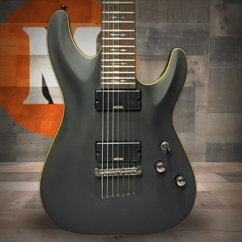 Schecter Demon-7 Electric Guitar - Aged Black Satin (3662