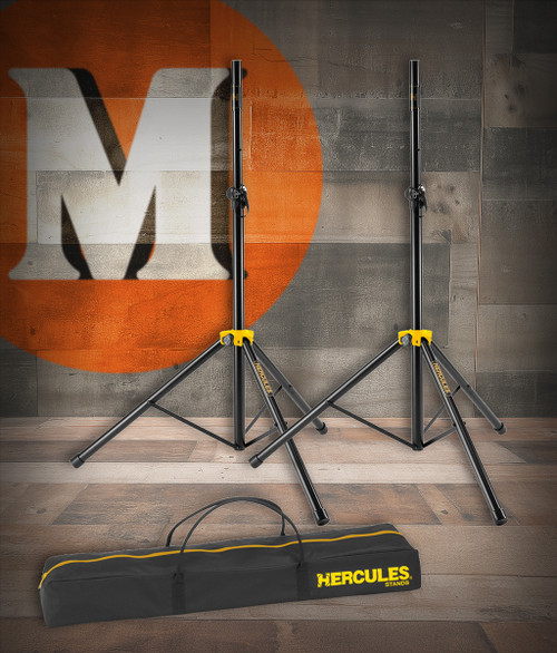 Hercules SS200BB Speaker Stands (Pair) w/ Smart Adapter | Musician
