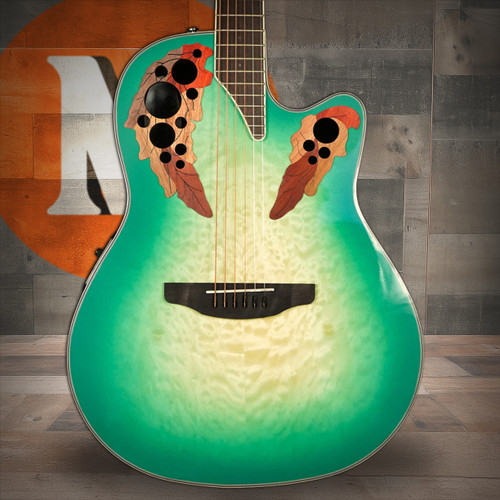 OVATION seleblety 難有りジャンク品！ Ovation Celebrity Elite Exotic Quilt Maple, Mint Burst/Natural
