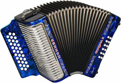 Hohner Corona II Diatonic Accordion - Keys of G/C/F - Dark Blue