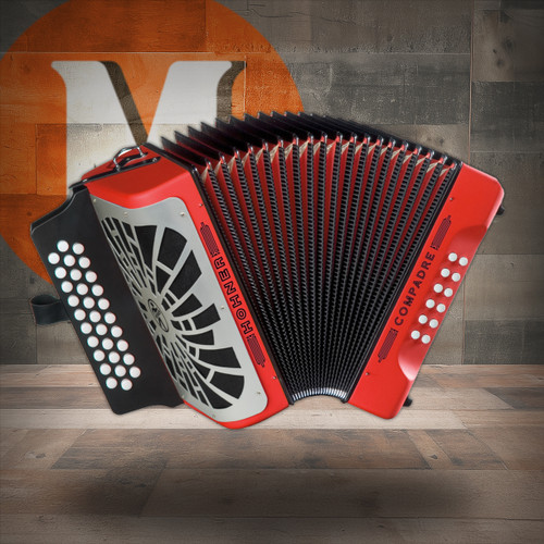 Hohner COFR-N Compadre FBbEb Accordion - Red w/ Gig Bag & Silver