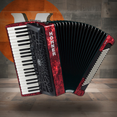 Hohner BR120RED Bravo III 120 Accordion - Pearl Red | Musician Madness