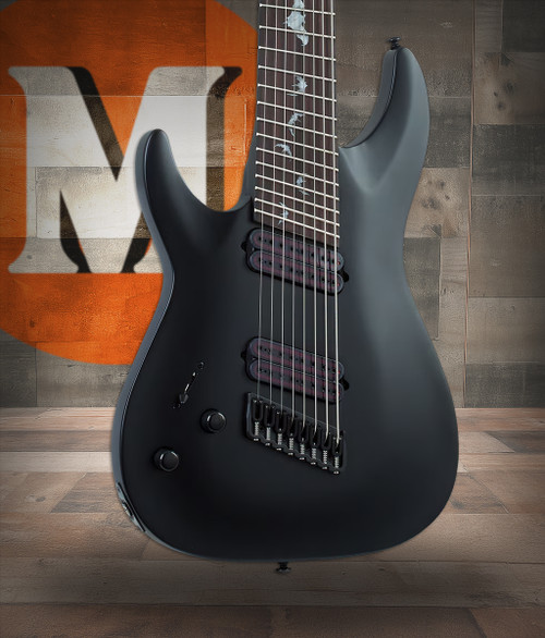 Schecter Damien-8 Multiscale LH - Satin Black (2479) | Musician