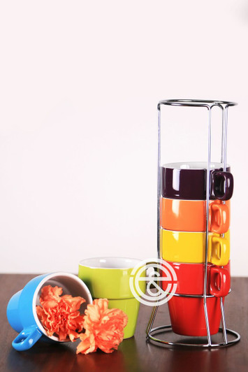 Set of 6Pcs Colorful Ceramic Mugs M/S  Set of 6Pcs Colorful Ceramic Mugs M/S