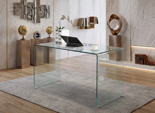Bent Glass Desk - Clear