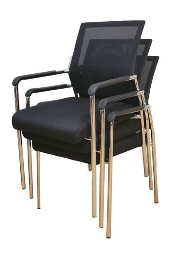 Deluxe - Mesh Back Stackable Visitors Chair With Arms - B-35W Deluxe - Mesh Back Stackable Visitors Chair With Arms - B-35W