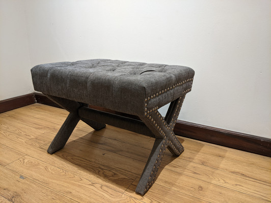 Neil Ottoman In Fabric - Grey Neil Ottoman In Fabric - Grey