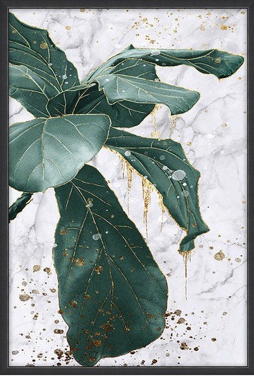 Canvas Wall Art - Turquoise/Gold Flower AJL961-01 (600x900)MM Canvas Wall Art - Turquoise/Gold Flower AJL961-01 (600x900)MM