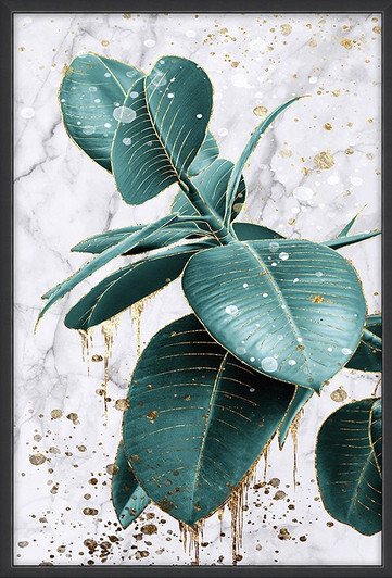 Canvas Wall Art - Turquoise/Gold Flower AJL962-01 (600x900) Canvas Wall Art - Turquoise/Gold Flower AJL962-01 (600x900)