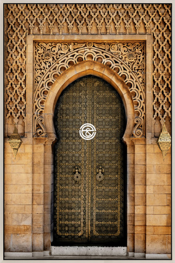 Tempered Glass Wall Art - Antique Carved Door EC2153-2