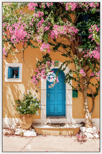 Tempered Glass Wall Art - Blue Door Way EC2539-1(80X120)CM-OUT OF STOCK