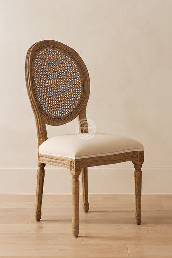 Louis Bistro Chair with Rattan Back (Aged Elm) Louis Bistro Chair with Rattan Back (Aged Elm)