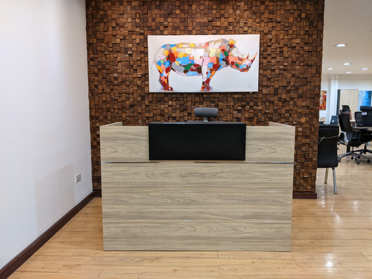  Lisbon 1.6m Reception Counter in Elm