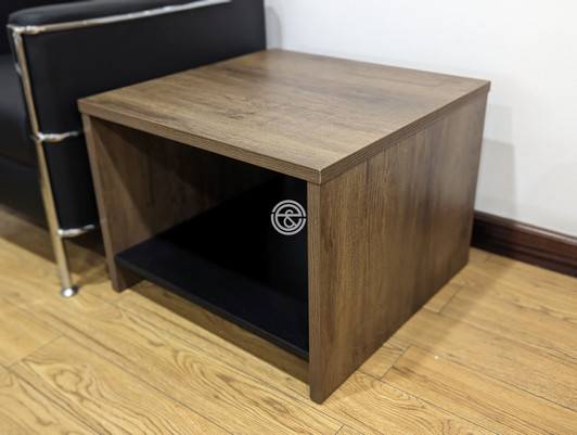 Brooklyn Side Table 0.69m X 0.6m In Brown Oak - Brooklyn Side Table 0.69m X 0.6m In Brown Oak -