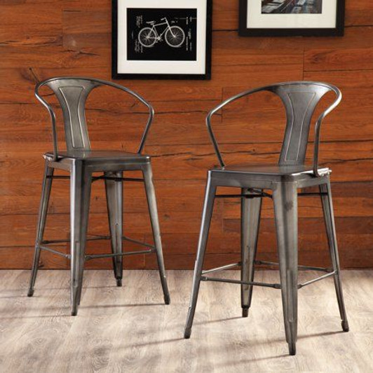 Tolix LB Bar Chair In Vintage Light Gray Tolix LB Bar Chair In Vintage Light Gray