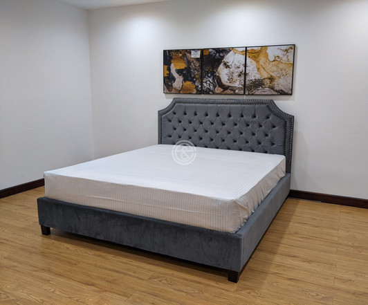 Rochelle Tufted Bed In Dark Grey - Queen Size Rochelle Tufted Bed In Dark Grey - Queen Size