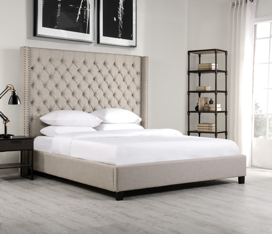 Alder Tufted Bed In Beige - King Size Alder Tufted Bed In Beige - King Size
