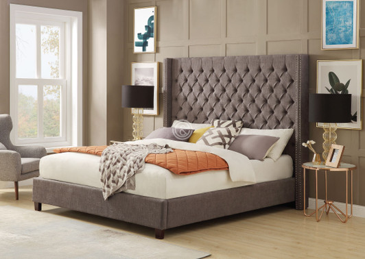 Alder Tufted Bed In Grey - King Size Alder Tufted Bed In Grey - King Size