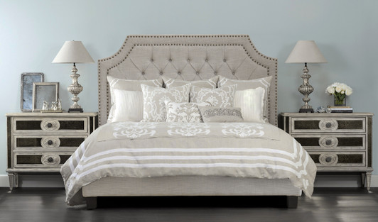 Rochelle Tufted Bed In Beige - King Size-OUT OF STOCK Rochelle Tufted Bed In Beige - King Size-OUT OF STOCK