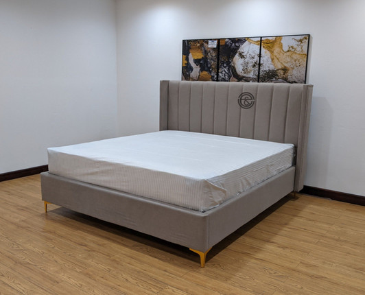 Plana Queen Bed in Beige Linen -OUT OF STOCK Plana Queen Bed in Beige Linen -OUT OF STOCK