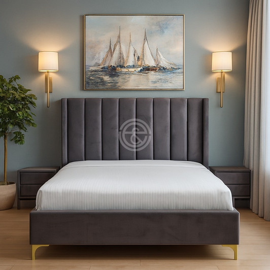 Plana King Size Bed in Dark Grey Plana King Size Bed in Dark Grey