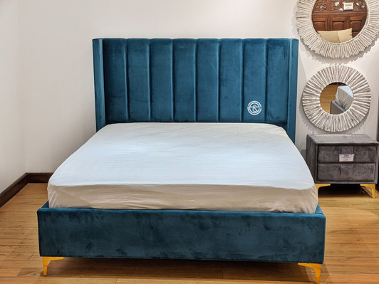 Plana King Size Bed In Green Plana King Size Bed In Green