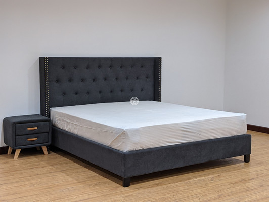 Hugo Queen Size Bed in Grey Hugo Queen Size Bed in Grey