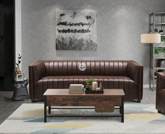 Canyon 3 Seater Sofa in Brown Fabric