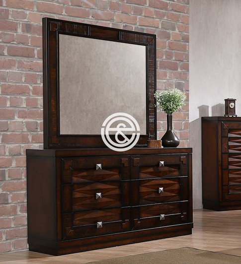 Vistania Dresser With Mirror (in Antique Sinari) Vistania Dresser With Mirror (in Antique Sinari)