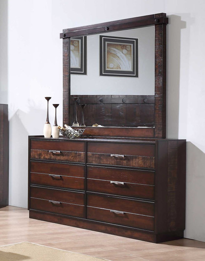 Tomaz Dresser With Mirror (in Antique Sinari) Tomaz Dresser With Mirror (in Antique Sinari)
