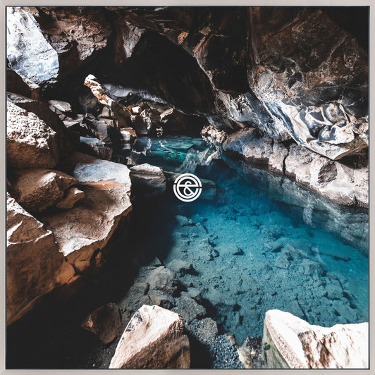Tempered Glass Wall Art - Cenote in Cave BE5337-(100X100)CM
