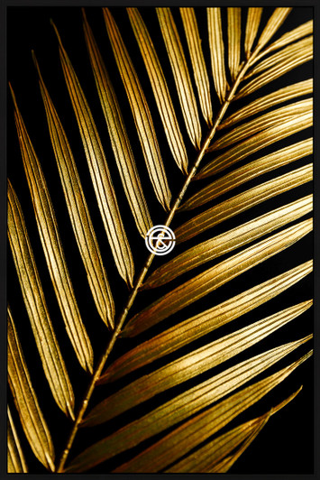 Tempered Glass Wall Art - Long Bronze Leaf FC1001-(80X120)CM