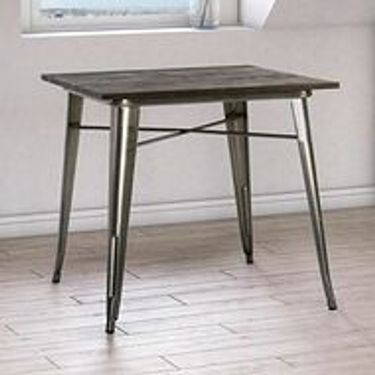 Bistro Metal Table with Base In Glossy Steel (Base & Top Can be sold Individually) Bistro Metal Table with Base In Glossy Steel (Base & Top Can be sold Individually)