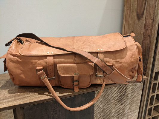 Vintage Leather Round Duffel Bag Vintage Leather Round Duffel Bag