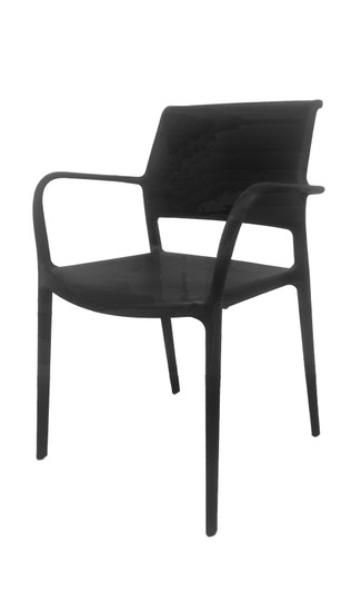 Capri Bistro Chair with Arms in Black Capri Bistro Chair with Arms in Black