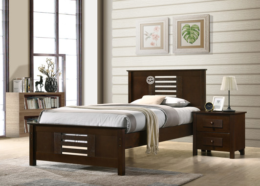 Dobbin King Single Bed In Ant. Oak Color Dobbin King Single Bed In Ant. Oak Color