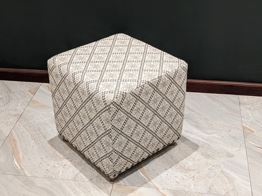 Fabric Square Ottoman in Design C- Fabric Square Ottoman in Design C-