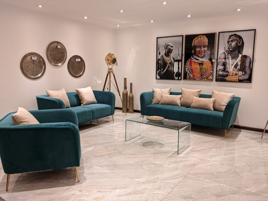Larson 6 Seater Sofa in Teal with Gold Legs Larson 6 Seater Sofa in Teal with Gold Legs