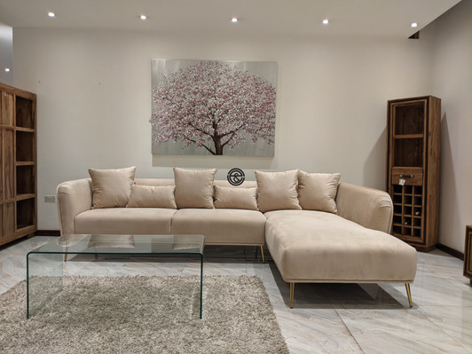Larson L Shape Sofa in Beige (Chaise on Right while looking RHF) Larson L Shape Sofa in Beige (Chaise on Right while looking RHF)