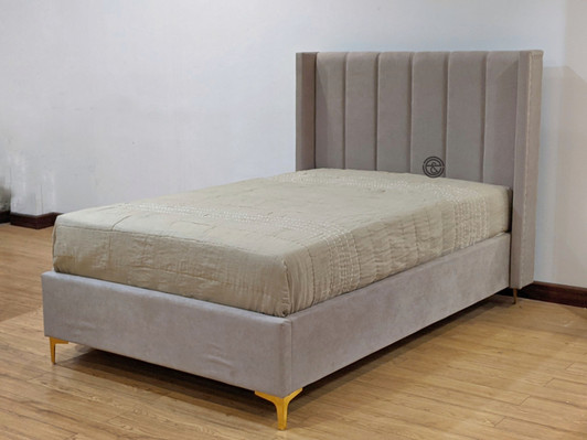 Plana Double Size (4FT) Bed In Beige Linen Plana Double Size (4FT) Bed In Beige Linen