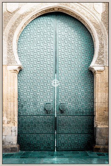 Tempered Glass Wall Art - Antique Blue Door EC2154-1-(80X120)CM