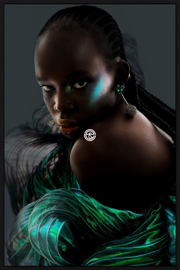 Tempered Glass Wall Art - Woman In Green RF2439-(80X120)CM