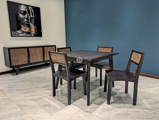 Java 4 Seater Square Dining Set in Dark Wenge Color Java 4 Seater Square Dining Set in Dark Wenge Color