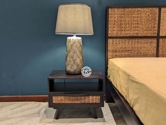 Java Bedside Table With 1 Drawer in Dark Wenge Color