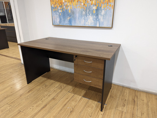 Brooklyn Desk With 3 Drws 1500 X 750 In Brown Oak Brooklyn Desk With 3 Drws 1500 X 750 In Brown Oak