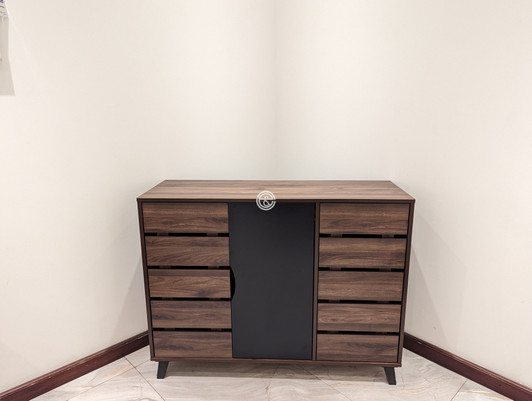 SC55075-Short 3 Door ShoeCabinet in Black and Columbia