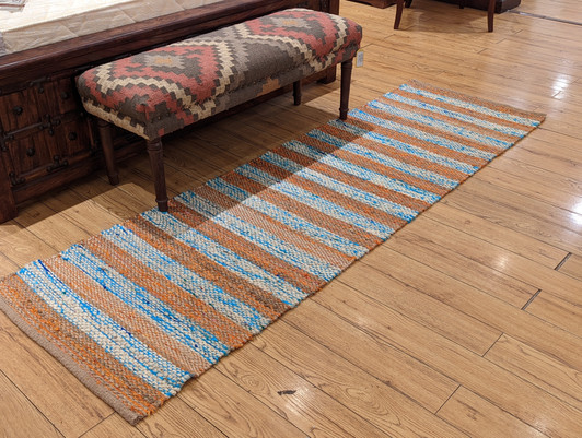 Jute SW Dhurrie With Art Silk (MH-3825) - 0.75 X 2.4 Runner Jute SW Dhurrie With Art Silk (MH-3825) - 0.75 X 2.4 Runner