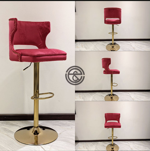 Arctic Bar Chair in Pink Velvet Arctic Bar Chair in Pink Velvet