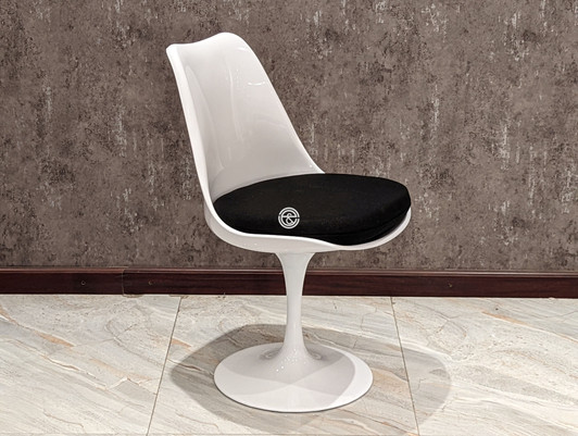 Dutch Chair Without Arms - White With Black Cushion Dutch Chair Without Arms - White With Black Cushion