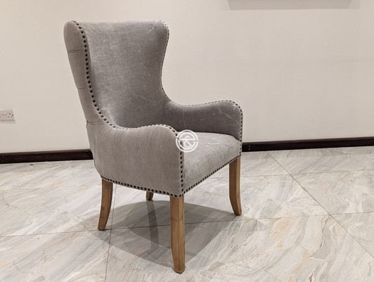 Grace Tufted Back Dining Chair With Arms In Grey Grace Tufted Back Dining Chair With Arms In Grey